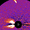 SOHO/LASCO Comet Hyakutake and Flare